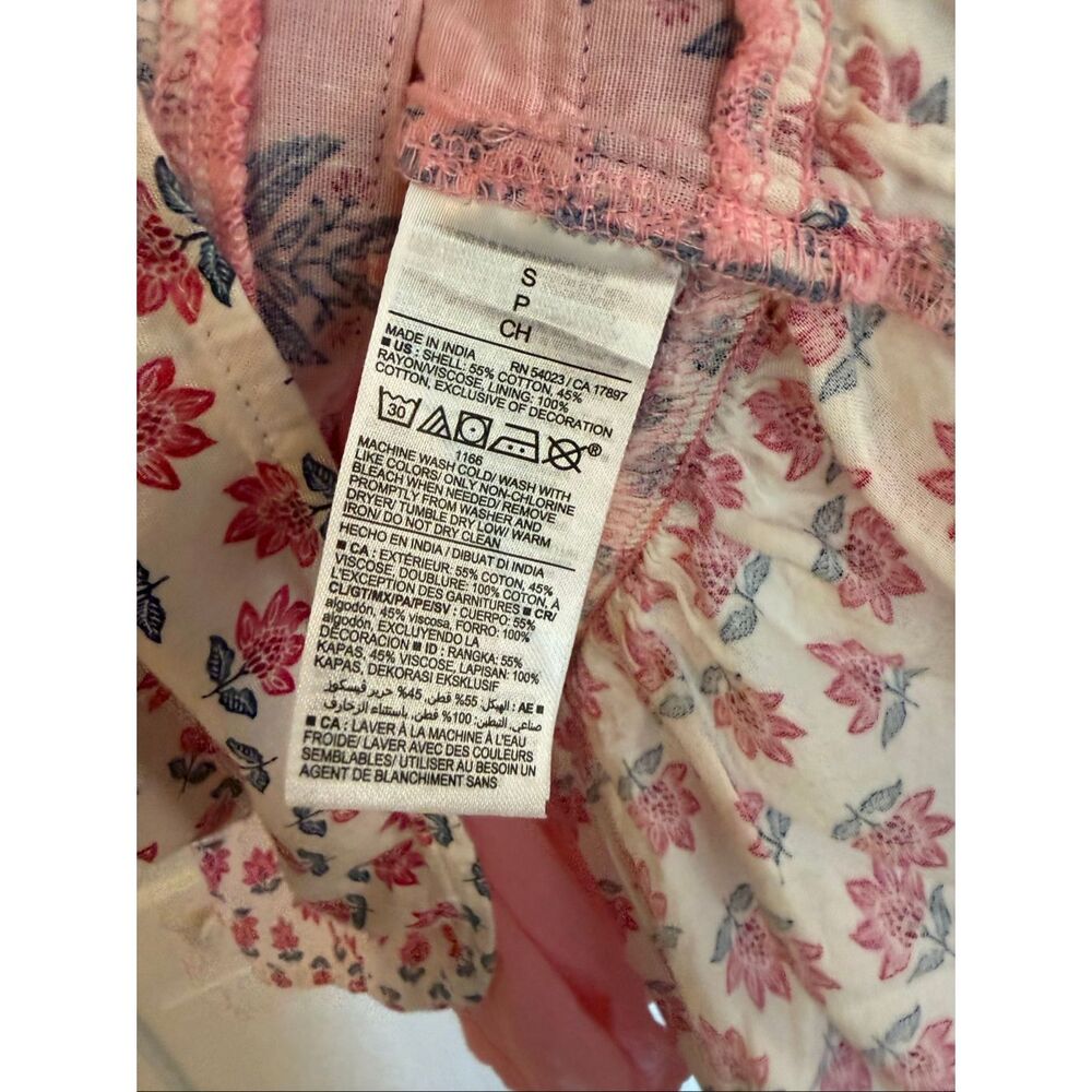 Old Navy pink block printed puff sleeve dress small - Picture 3 of 8
